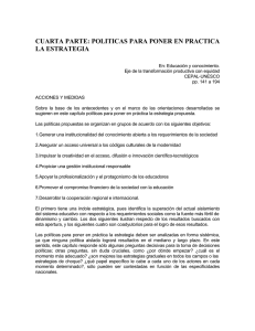 cuarta parte: politicas para poner en practica la estrategia