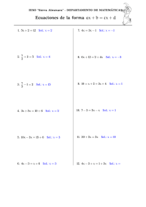 Ecuaciones de la forma ax + b = cx + d