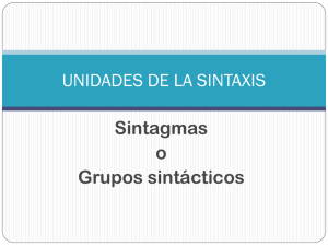 Unidades de la Sintaxis - Consejo de Educación Inicial y Primaria