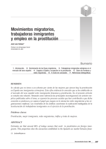 Movimientos migratorios, trabajadoras inmigrantes y empleo en la