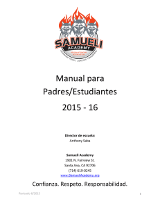 Manual para Padres/Estudiantes 2015 - 16