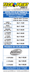 Lista precios fotolito Bs.F. Enero 2009