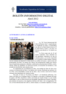 boletín informativo digital - Academia Argentina de Letras