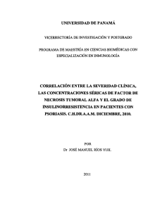 universidad de panamá correlación entre la severidad clínica, las