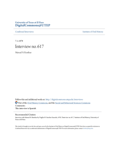 Interview no. 617 - DigitalCommons@UTEP