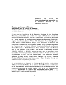 1 Demanda de acción de inconstitucionalidad, promovida