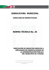 SINDICATURA MUNICIPAL NORMA TÉCNICA No. 25