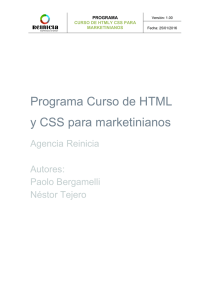 Programa Curso de HTML y CSS para