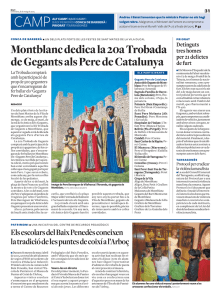 Montblanc dedica la 20a Trobada de Gegants als Pere de Catalunya