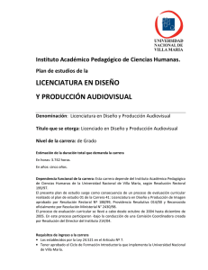 licenciatura en diseño y producción audiovisual