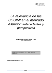 La relevancia de las SOCIMI en el mercado español: antecedentes