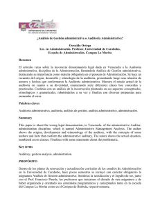 ¿Análisis de Gestión administrativa o Auditoria Administrativa