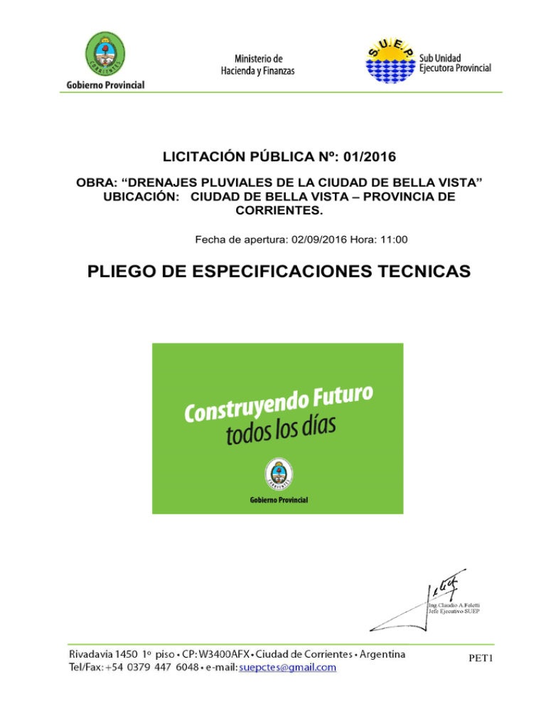 Pliego De Especificaciones T cnicas