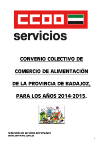 Convenio Comercio Alimentación provincia de Badajoz. 2014-2015