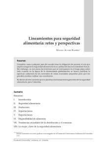 Lineamientos para seguridad alimentaria: retos y perspectivas