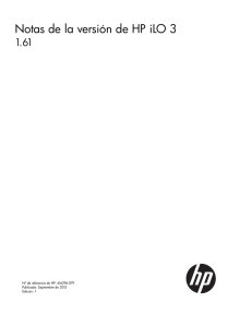 Notas de la versión de HP iLO 3