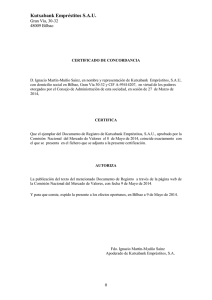 documento de registro de kutxabank empréstitos, sau 2014