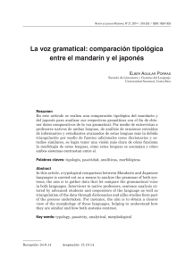 La voz gramatical: comparación tipológica entre el mandarín y el