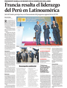 Francia resalta el liderazgo del Perú en Latinoamérica