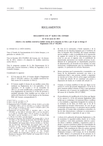 Reglamento (UE) nº 36/2012 de 18 de enero de 2012 de medidas