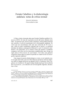 56. Fernán Caballero y la dialectología andaluza: notas de crítica