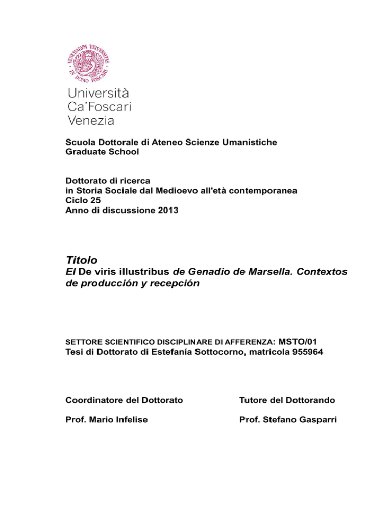 El De Viris Illustribus de Genadio de Marsella