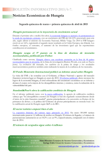 BOLETÍN INFORMATIVO 2015/6-7. Noticias Económicas de Hungría