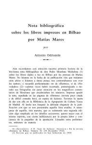 Nota bibliográfica sobre los libros impresos en Bilbao por Matías