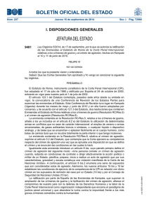 Ley Orgánica 5/2014 Autoriza ratificación Enmiendas Estatuto de