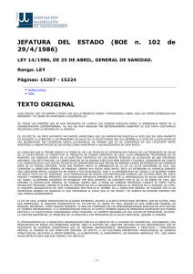 JEFATURA DEL ESTADO (BOE n. 102 de 29/4/1986) TEXTO