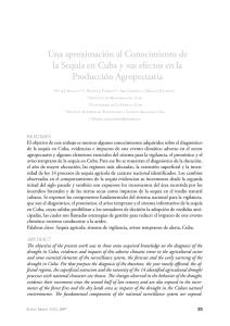 Una aproximación al Conocimiento de la Sequía en Cuba y sus