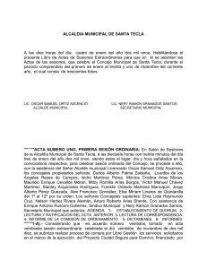 Libro de Actas Ordinarias 2011 - Alcaldía Municipal de Santa Tecla