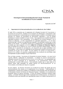 Estrategia de Internacionalización del CNA de Colombia