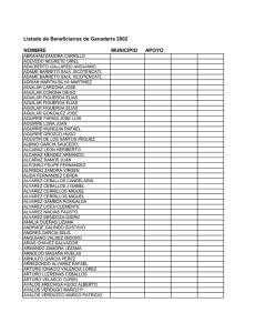 Listado de Beneficiarios de Ganaderia 2002 NOMBRE
