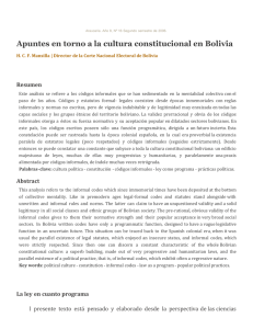 Apuntes en torno a la cultura constitucional en Bolivia