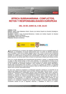 áfrica subsahariana. conflictos, retos y responsabilidades europeas