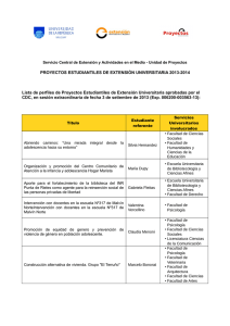 Perfiles de Proyectos Estudiantiles aprobados 2013