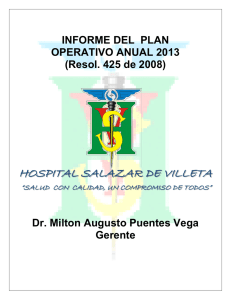 Informe POA 2013 - Hospital Salazar de Villeta