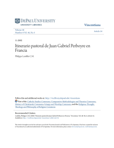 Itinerario pastoral de Juan Gabriel Perboyre en