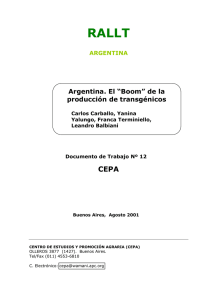 Argentina. El “Boom” de la producción de transgénicos