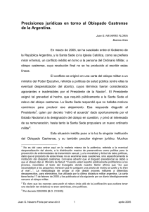 Precisiones jurídicas en torno al Obispado Castrense
