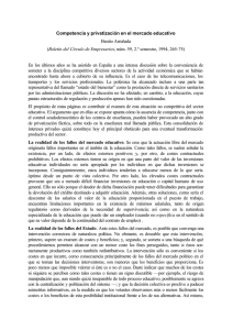 Competencia y privatización en el mercado educativo Benito Arruñada