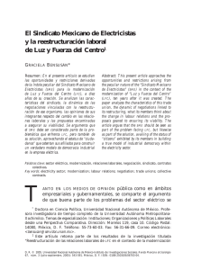El Sindicato Mexicano de Electricistas y la - E-journal