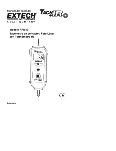 Manual del operador Modelo RPM10 Tacómetro de contacto / Foto