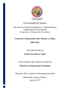 Comercio e integración entre México y China, 2001