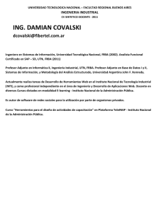 ing. damian covalski - Departamento de Ingeniería Industrial