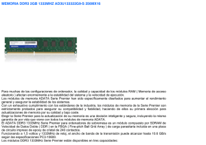 MEMORIA DDR3 2GB 1333MHZ AD3U133322G9