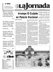 Irrumpe El Quijote en Palacio Nacional