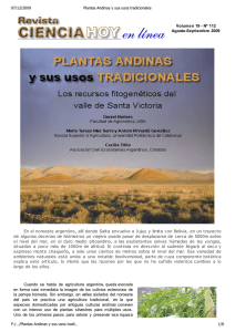 Plantas Andinas y sus usos tradicionales