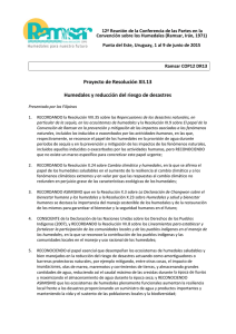 Proyecto de Resolución XII.13 Humedales y reducción del riesgo de